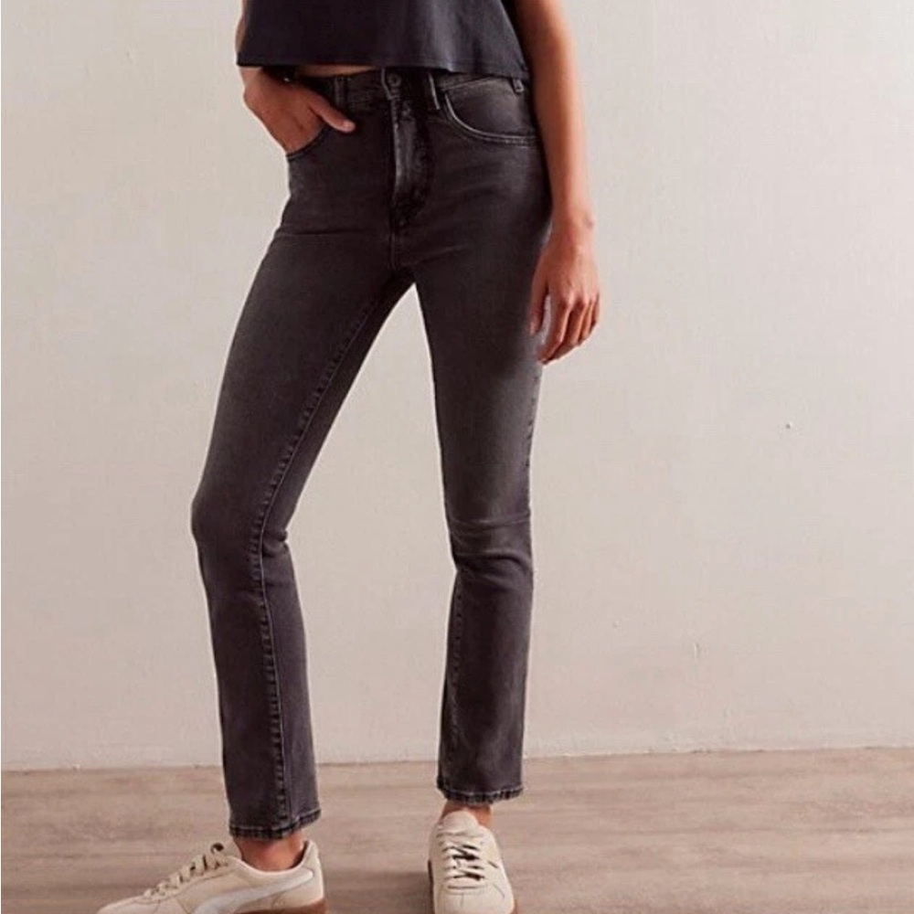 Free People Low Maintenance Mid-Rise Crop Boot Jean Black Size 29 Women's Cotton - Picture 11 of 11